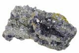 Purple Cuboctahedral Fluorite Crystals on Quartz - China #161838-1